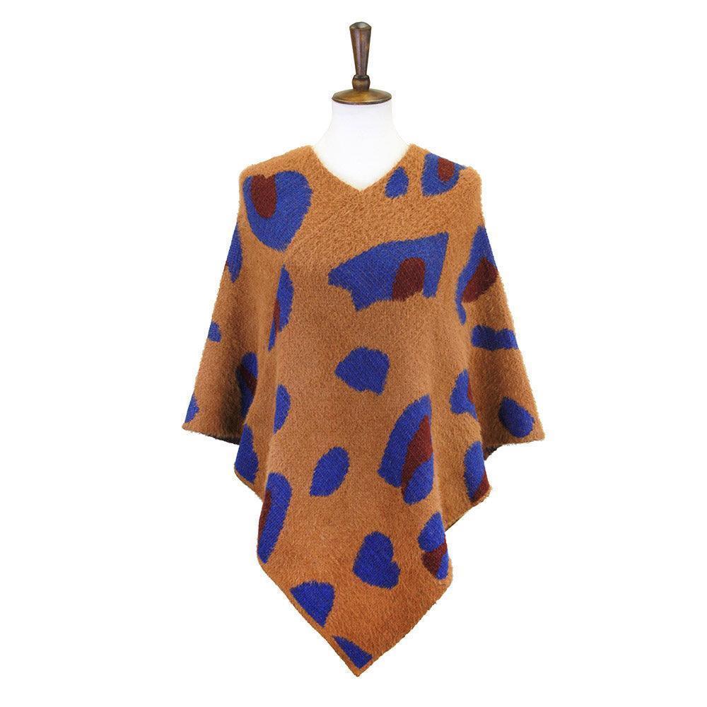 Brown Leopard Patterned Soft Poncho - Jewelry Store by Erik Rayo