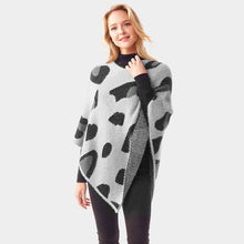 Load image into Gallery viewer, Gray Leopard Patterned Soft Poncho
