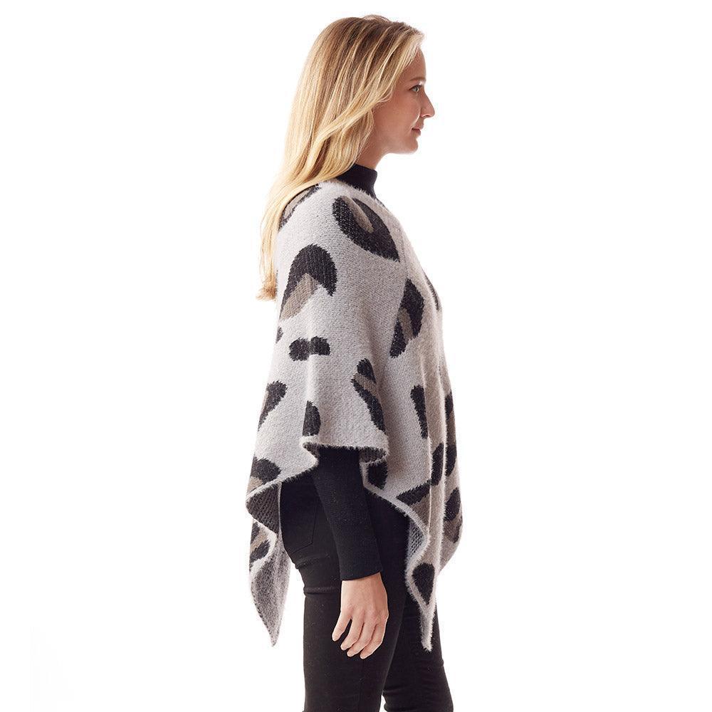Gray Leopard Patterned Soft Poncho - Jewelry Store by Erik Rayo