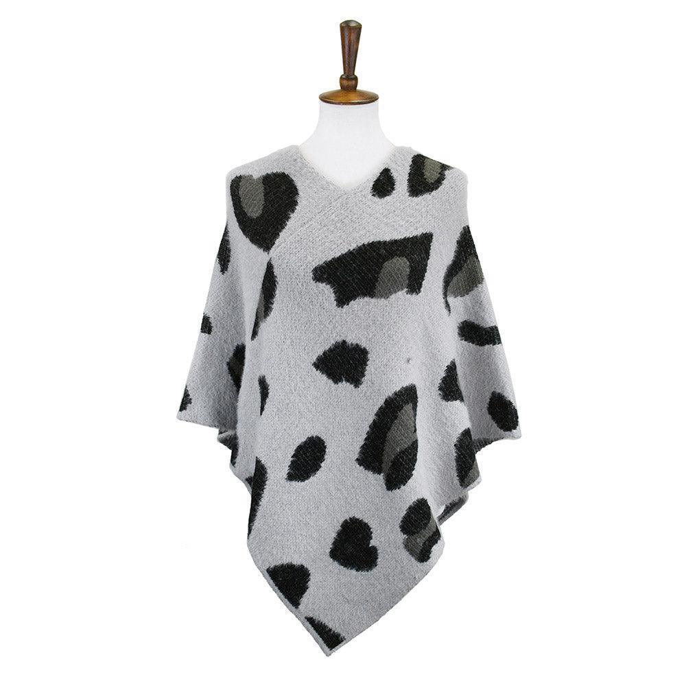 Gray Leopard Patterned Soft Poncho - Jewelry Store by Erik Rayo