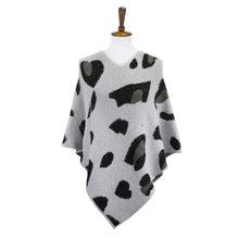 Load image into Gallery viewer, Gray Leopard Patterned Soft Poncho
