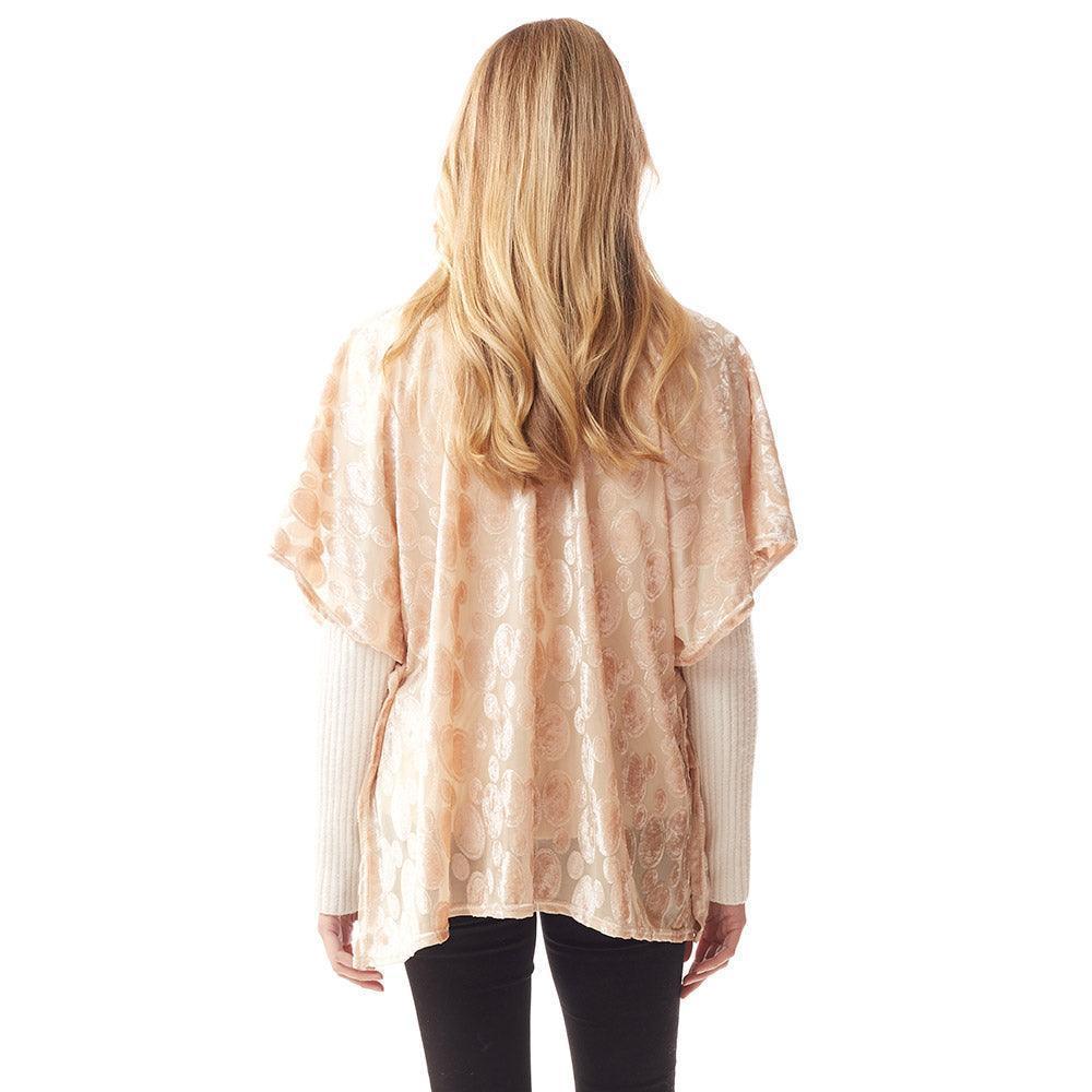 Ivory Velvet Burnout Shawl Poncho - Jewelry Store by Erik Rayo