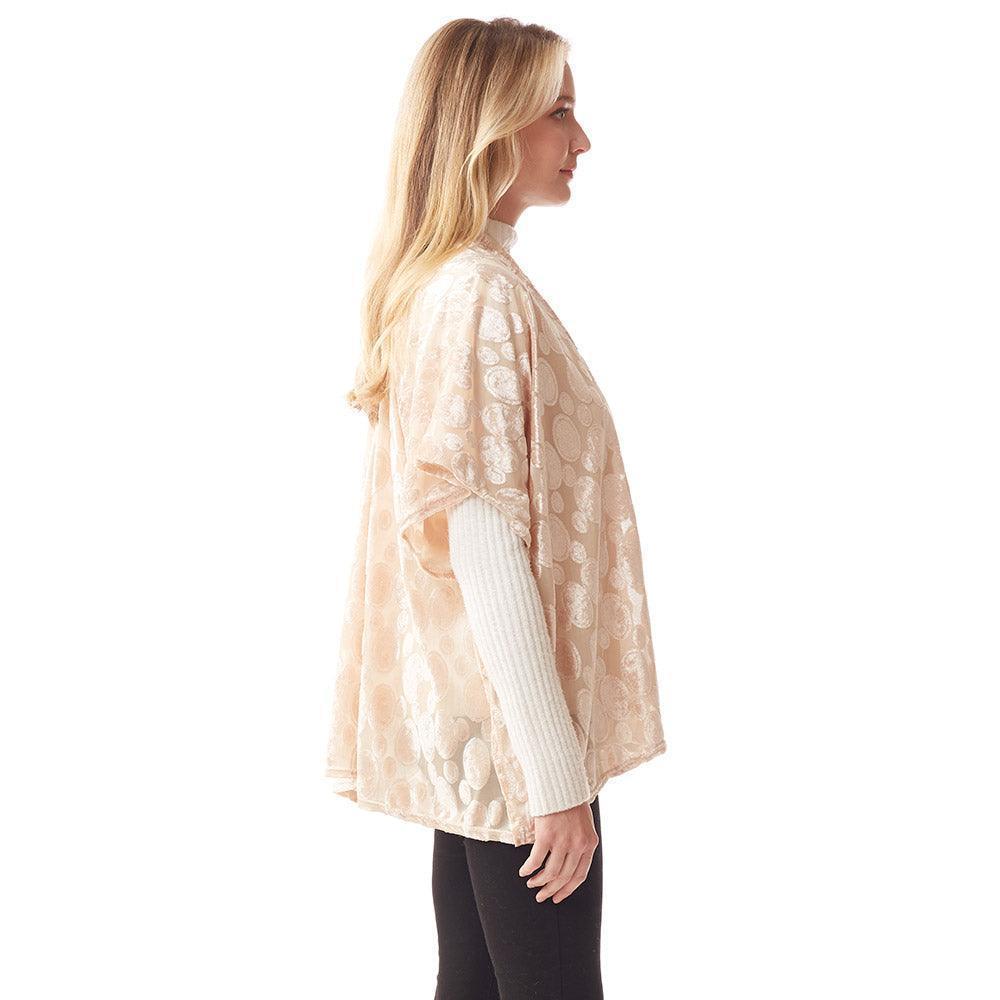 Ivory Velvet Burnout Shawl Poncho - Jewelry Store by Erik Rayo