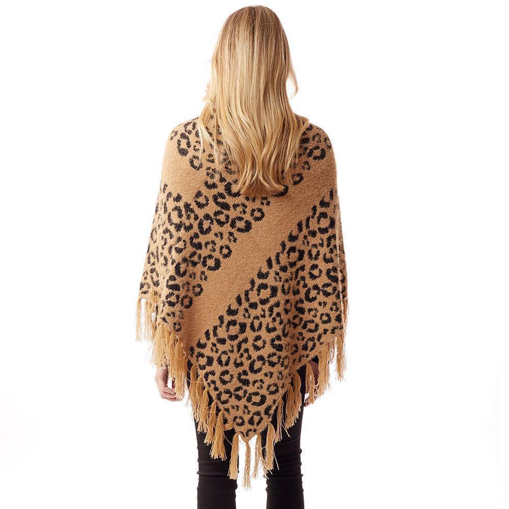 Beige Leopard Patterned Poncho - Jewelry Store by Erik Rayo