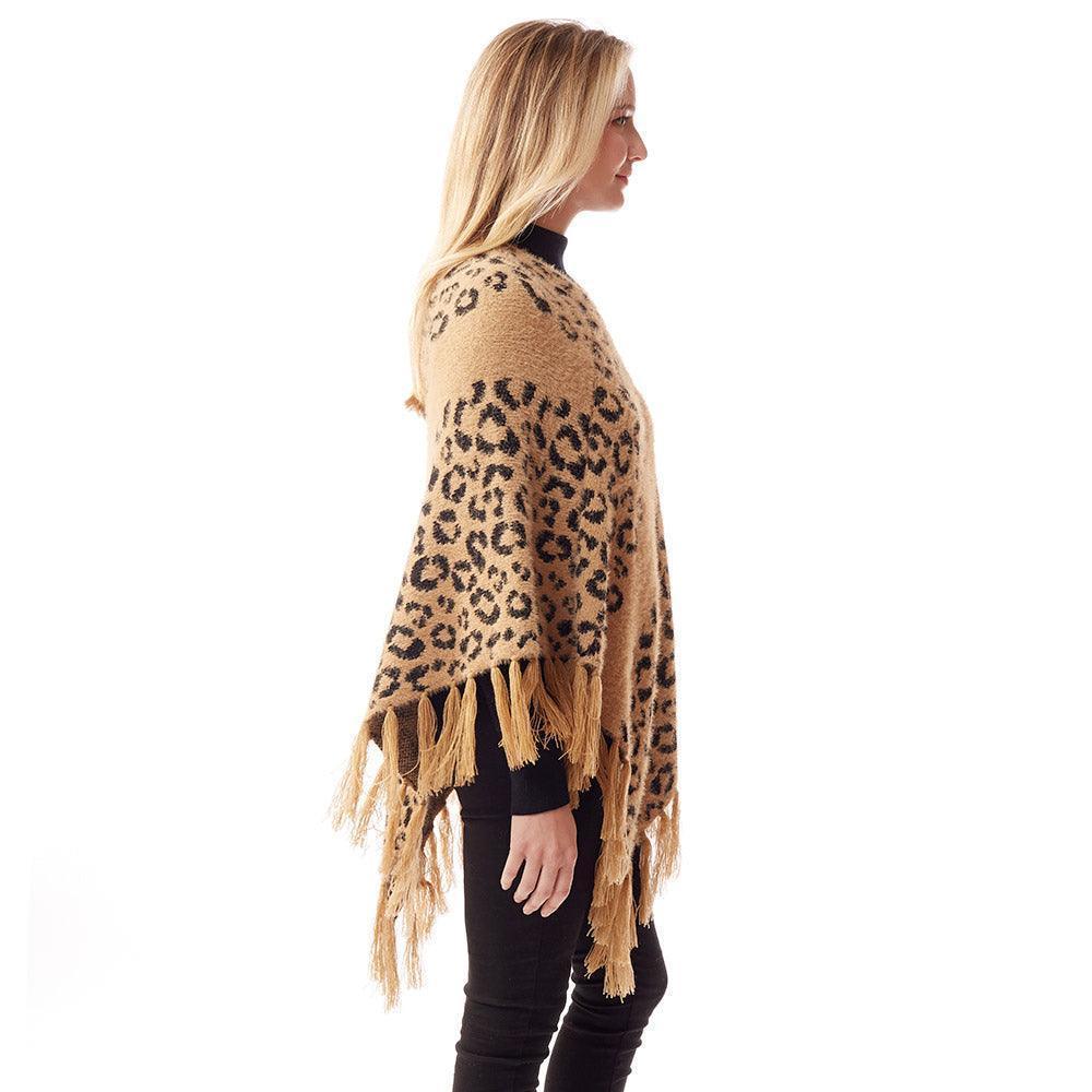 Beige Leopard Patterned Poncho - Jewelry Store by Erik Rayo