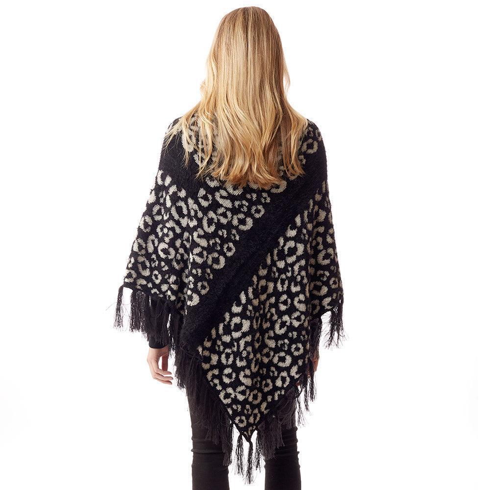 Black Leopard Patterned Poncho - Jewelry Store by Erik Rayo