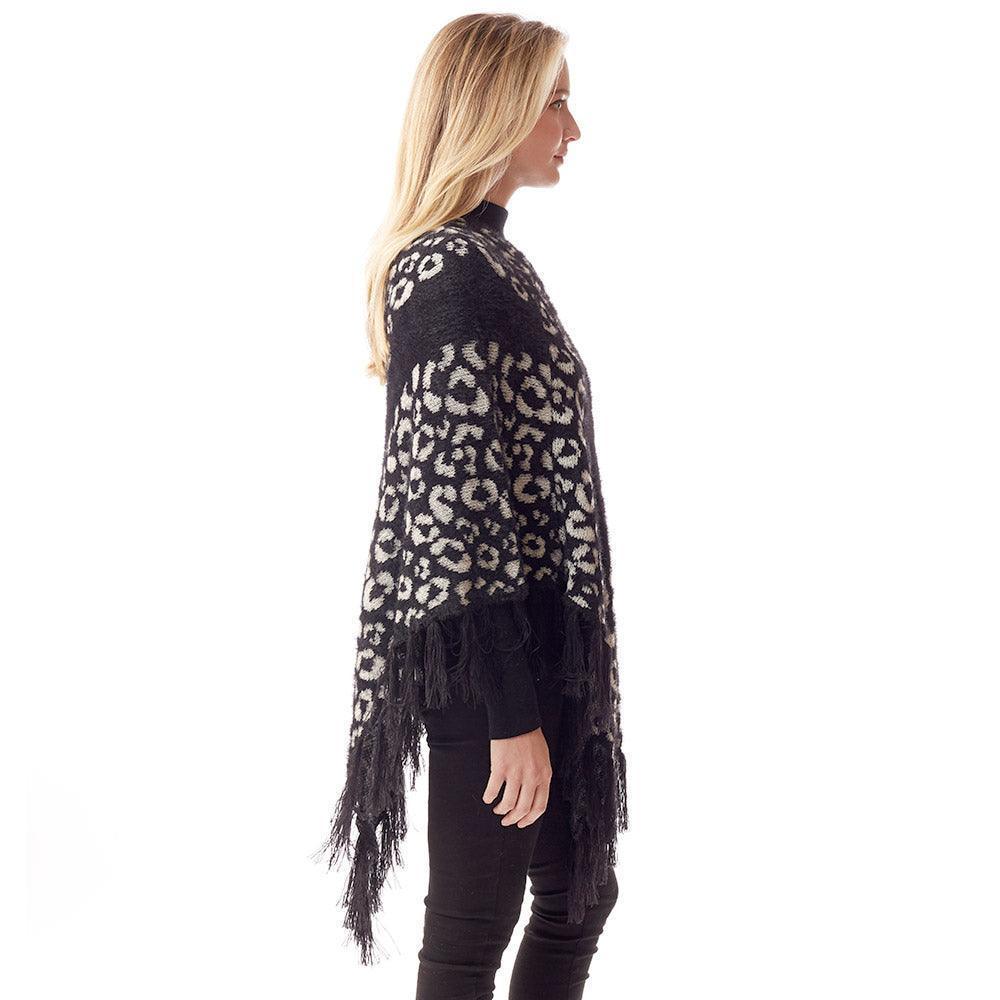 Black Leopard Patterned Poncho - Jewelry Store by Erik Rayo