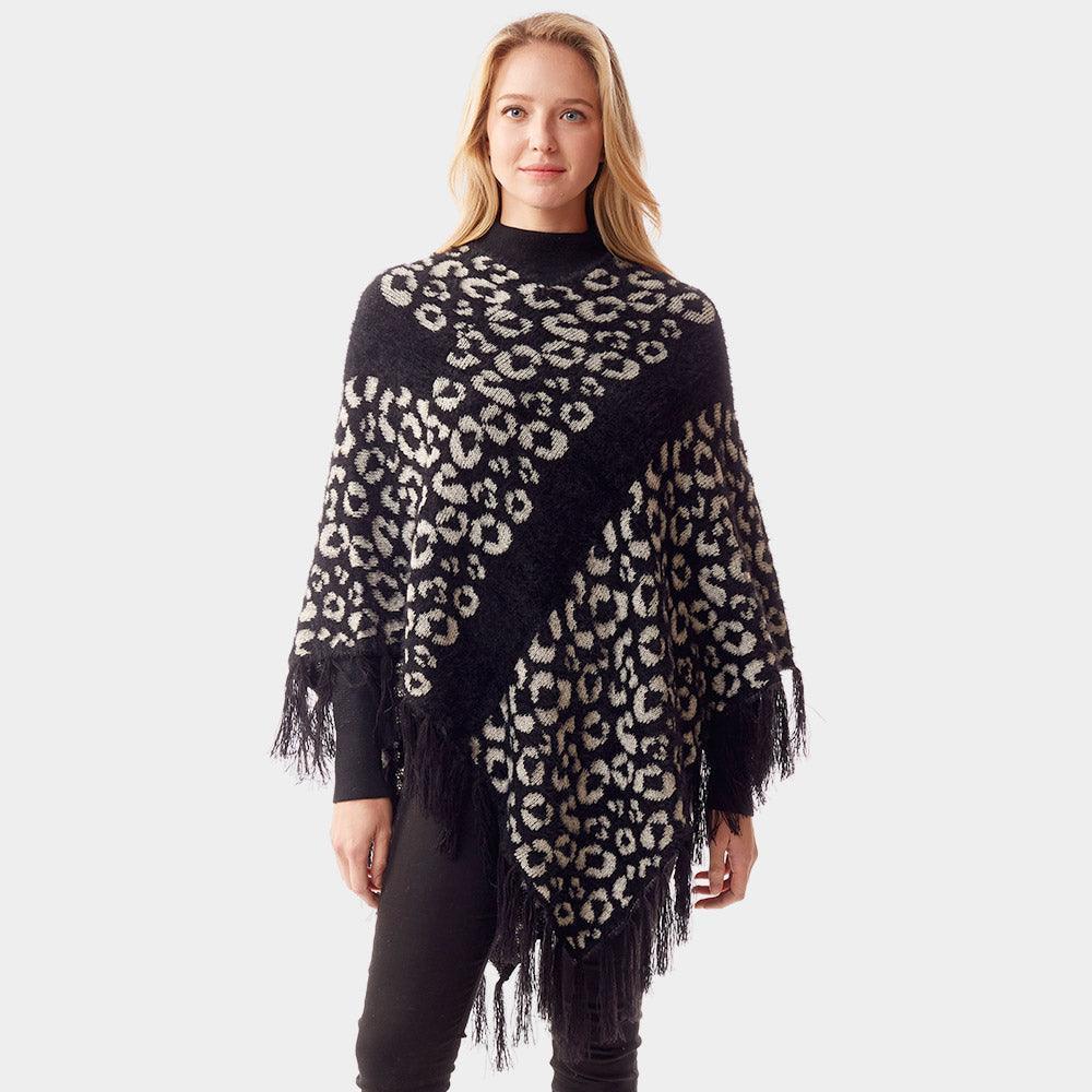 Black Leopard Patterned Poncho - Jewelry Store by Erik Rayo