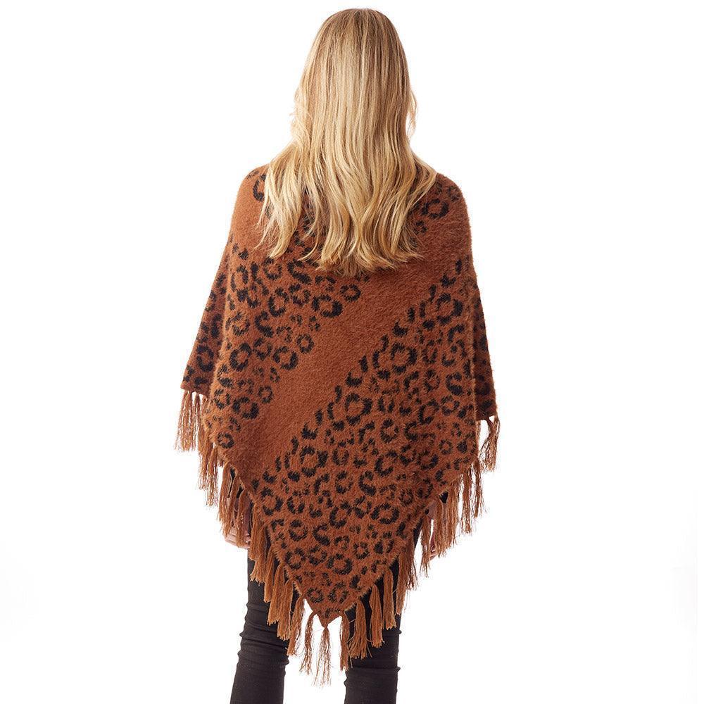 Brown Leopard Patterned Poncho - Jewelry Store by Erik Rayo