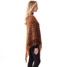 Load image into Gallery viewer, Brown Leopard Patterned Poncho
