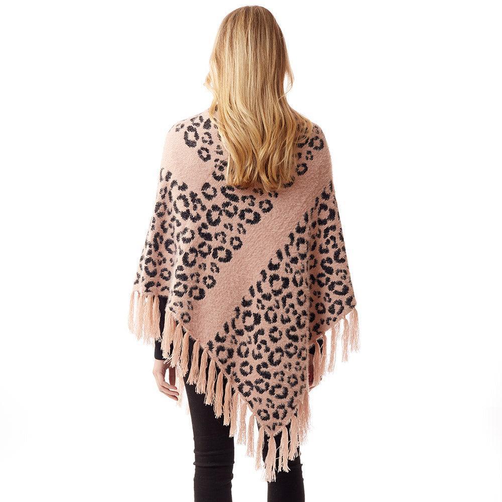 Pink Leopard Patterned Poncho - Jewelry Store by Erik Rayo