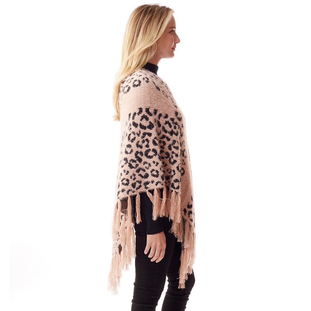 Pink Leopard Patterned Poncho - Jewelry Store by Erik Rayo