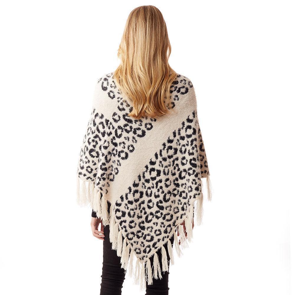 White Leopard Patterned Poncho - Jewelry Store by Erik Rayo