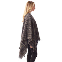 Load image into Gallery viewer, Black Leaf Patterned Soft Poncho
