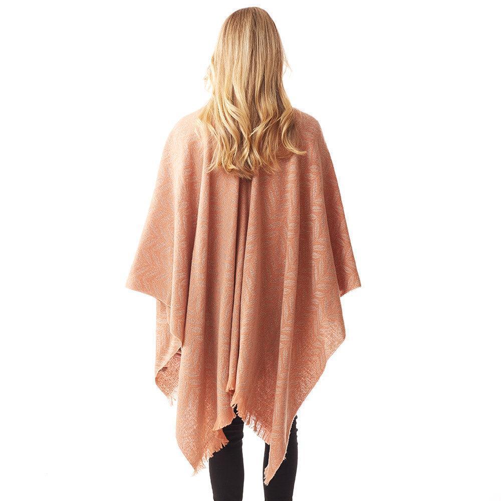 Coral Leaf Patterned Soft Poncho - Jewelry Store by Erik Rayo