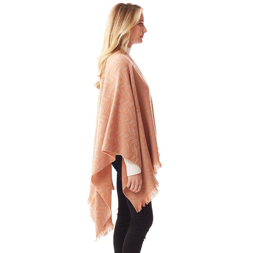 Coral Leaf Patterned Soft Poncho - Jewelry Store by Erik Rayo