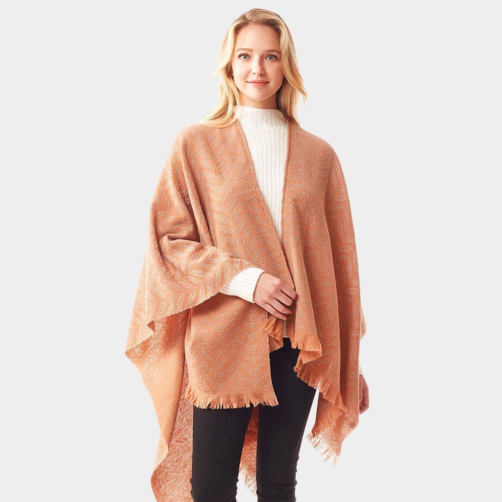 Coral Leaf Patterned Soft Poncho - Jewelry Store by Erik Rayo