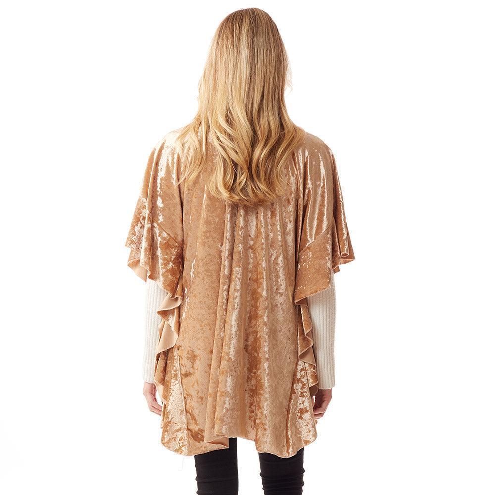 Gold Solid Velvet Shawl Poncho - Jewelry Store by Erik Rayo