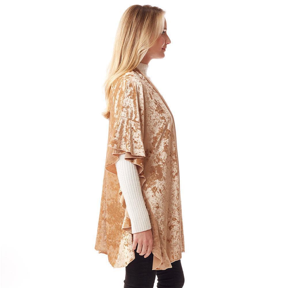 Gold Solid Velvet Shawl Poncho - Jewelry Store by Erik Rayo