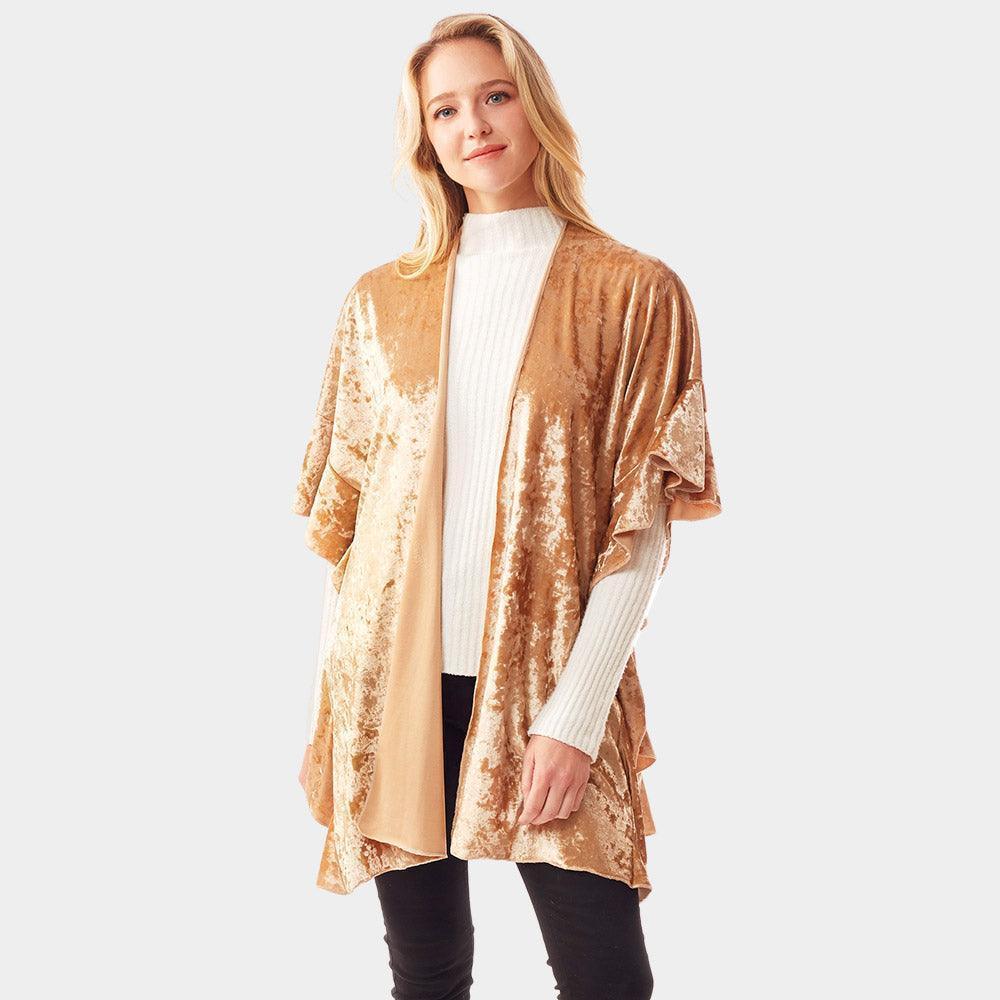 Gold Solid Velvet Shawl Poncho - Jewelry Store by Erik Rayo
