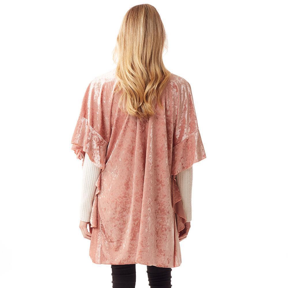 Rose Gold Solid Velvet Shawl Poncho - Jewelry Store by Erik Rayo