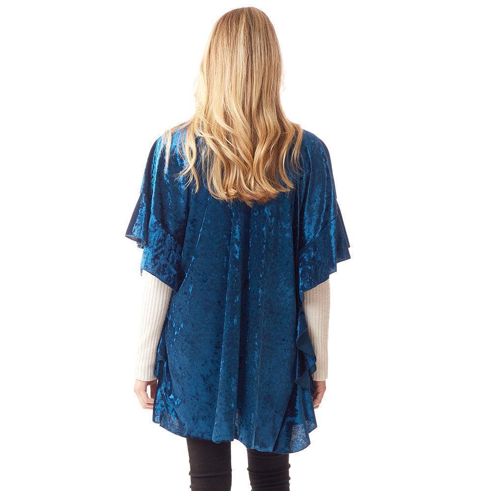 Teal Solid Velvet Shawl Poncho - Jewelry Store by Erik Rayo