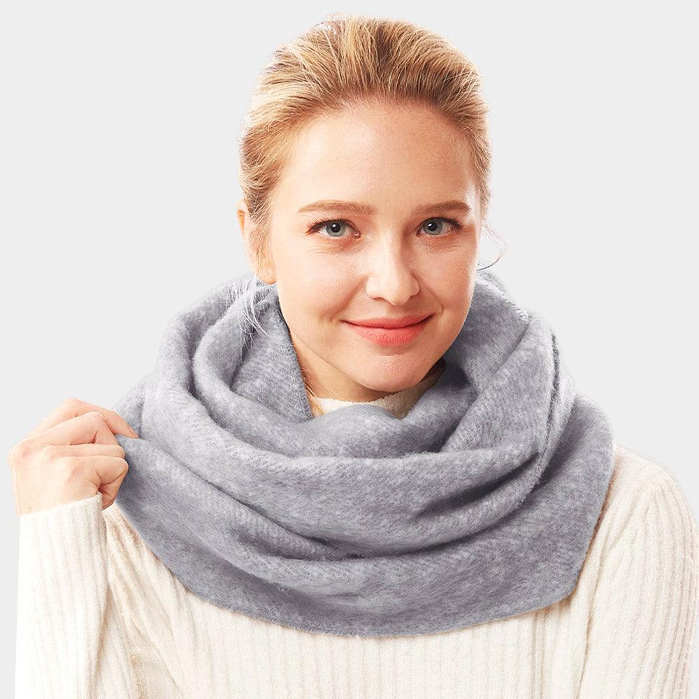Gray Soft Fuzzy Solid Infinity Scarf - Jewelry Store by Erik Rayo