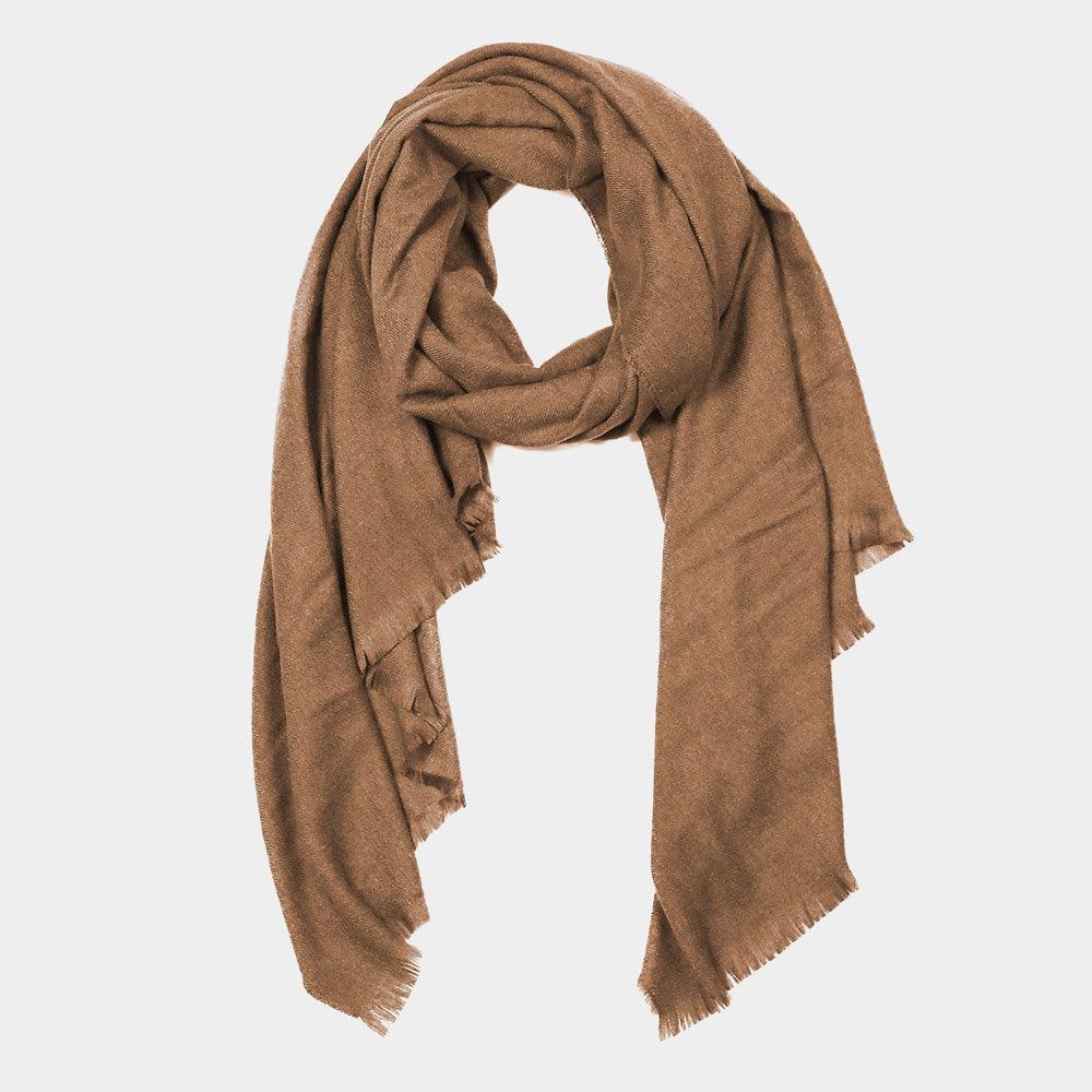 Brown Solid Oblong Scarf