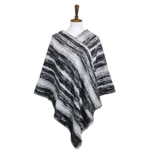 Load image into Gallery viewer, Black Vertical Patterned Poncho
