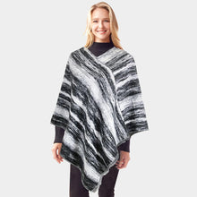 Load image into Gallery viewer, Black Vertical Patterned Poncho
