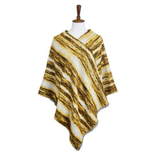 Load image into Gallery viewer, Mustard Vertical Patterned Poncho
