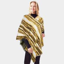 Load image into Gallery viewer, Mustard Vertical Patterned Poncho
