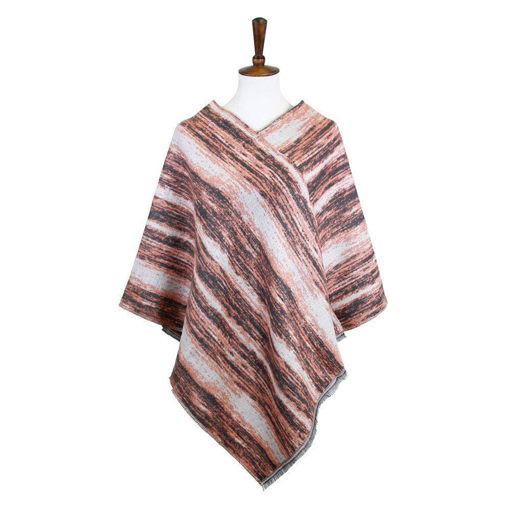 Pink Vertical Patterned Poncho - Jewelry Store by Erik Rayo