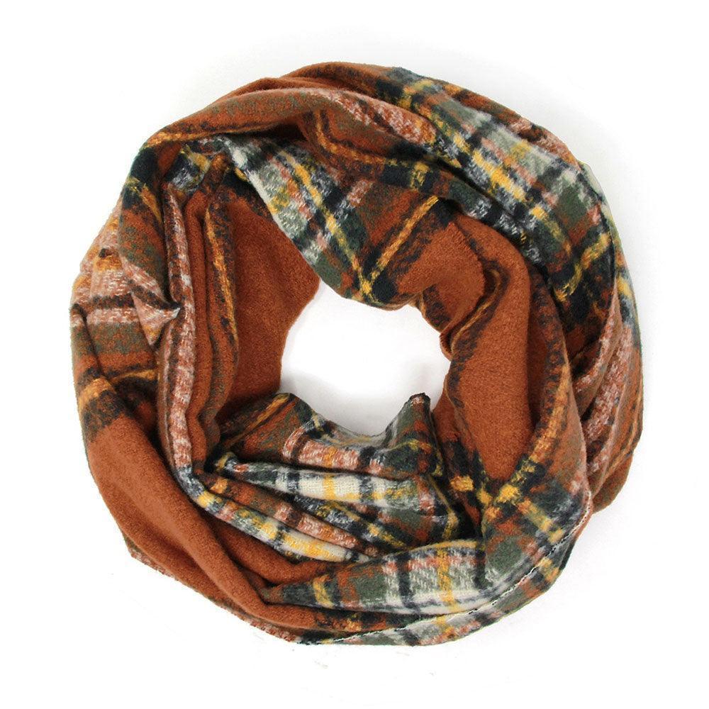 Brown Plaid Check Infinity Scarf - Jewelry Store by Erik Rayo