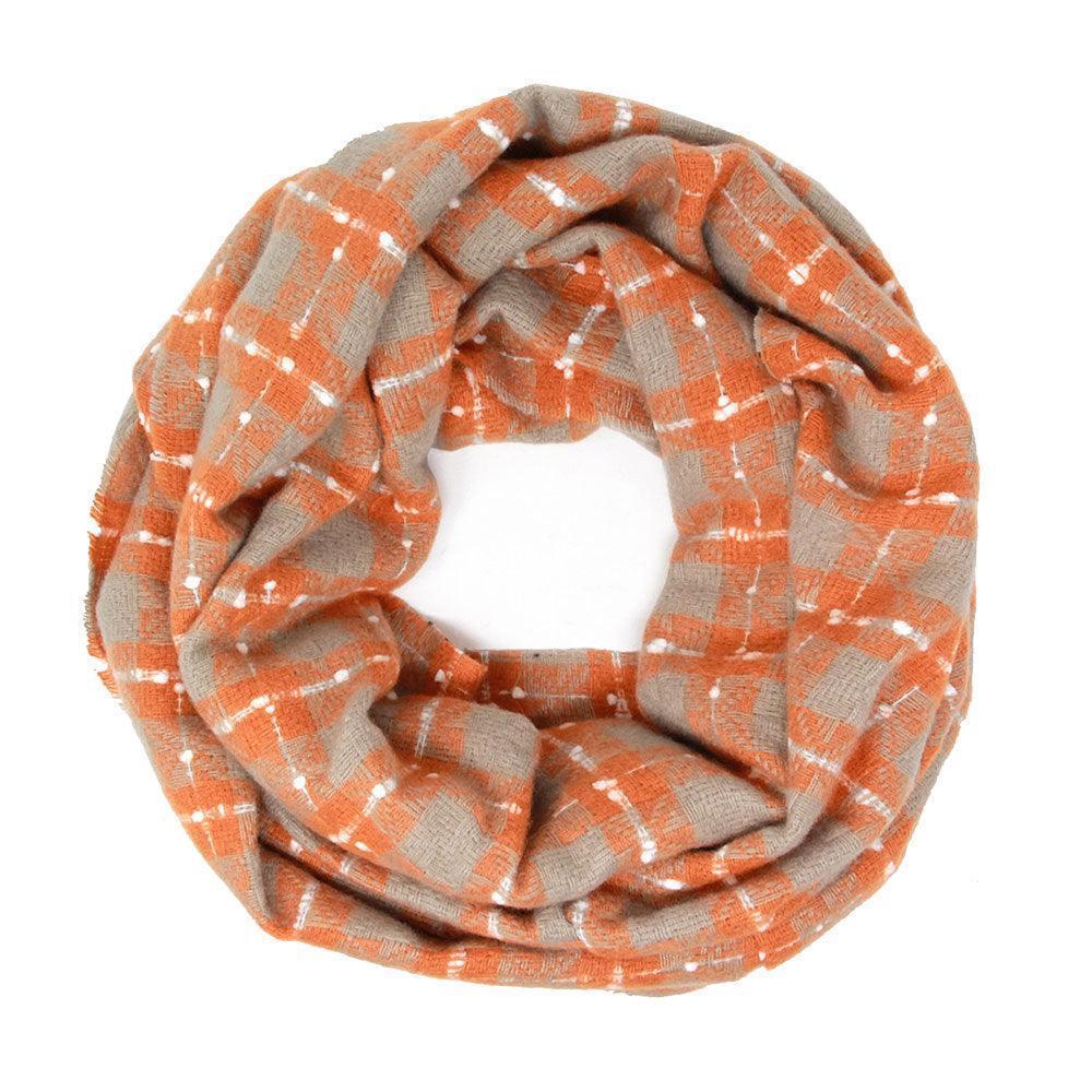 Beige Plaid Check Infinity Super Soft Scarf - Jewelry Store by Erik Rayo