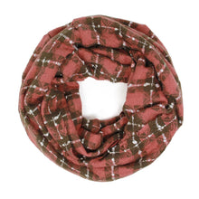 Load image into Gallery viewer, Burgundy Plaid Check Infinity Super Soft Scarf
