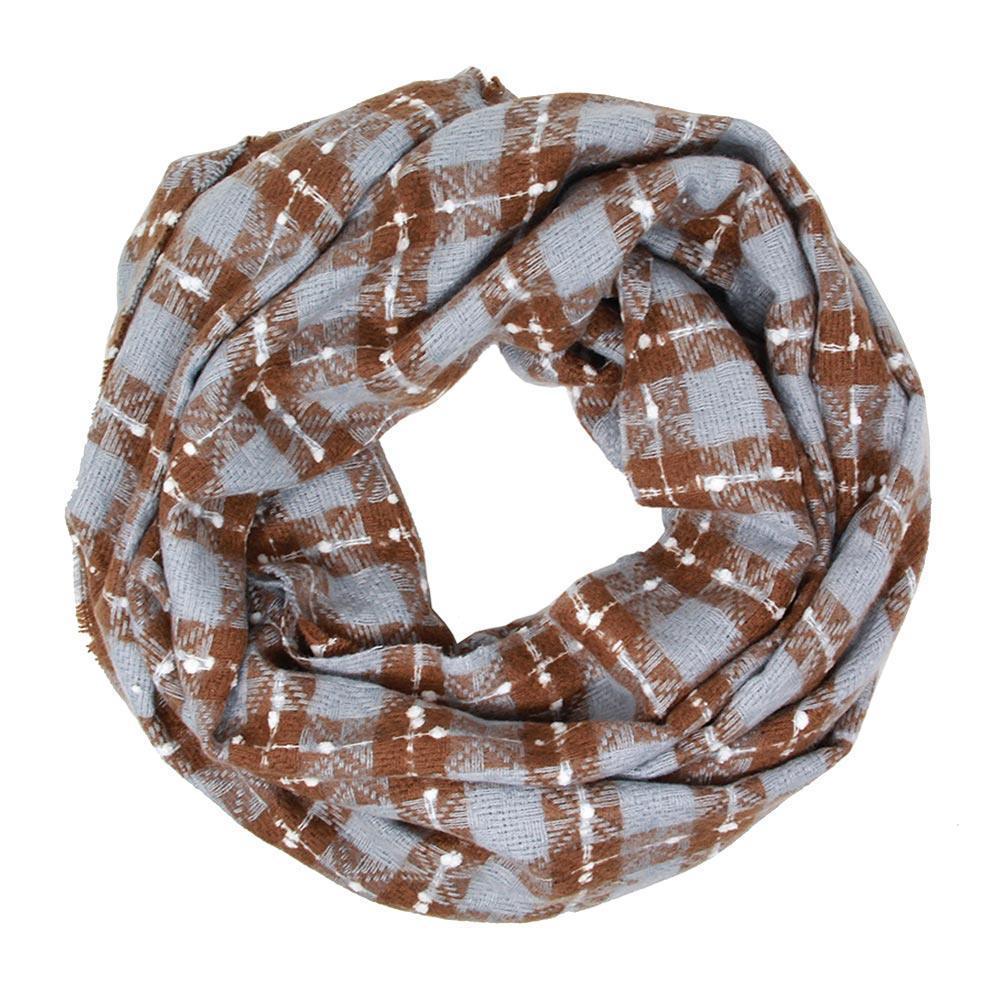 Blue Plaid Check Infinity Super Soft Scarf - Jewelry Store by Erik Rayo