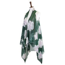 Load image into Gallery viewer, Green Lily Flower Patterned Chiffon Cover Up Vest
