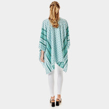 Load image into Gallery viewer, Blue Greek Mati Mataki Printed Cover Up Kimono Poncho
