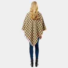 Load image into Gallery viewer, Beige Diamond Pattern Knitted Poncho
