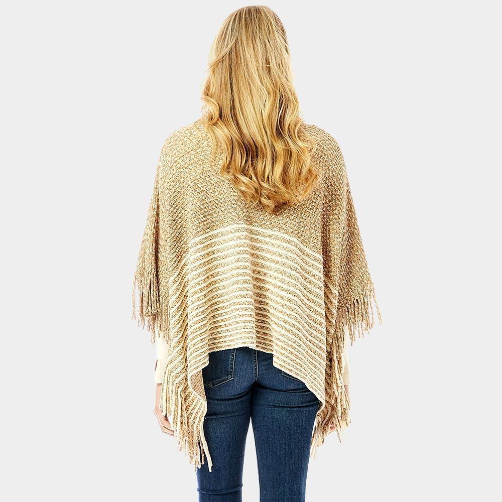 Beige Soft Chenille Top With Fringe - Jewelry Store by Erik Rayo