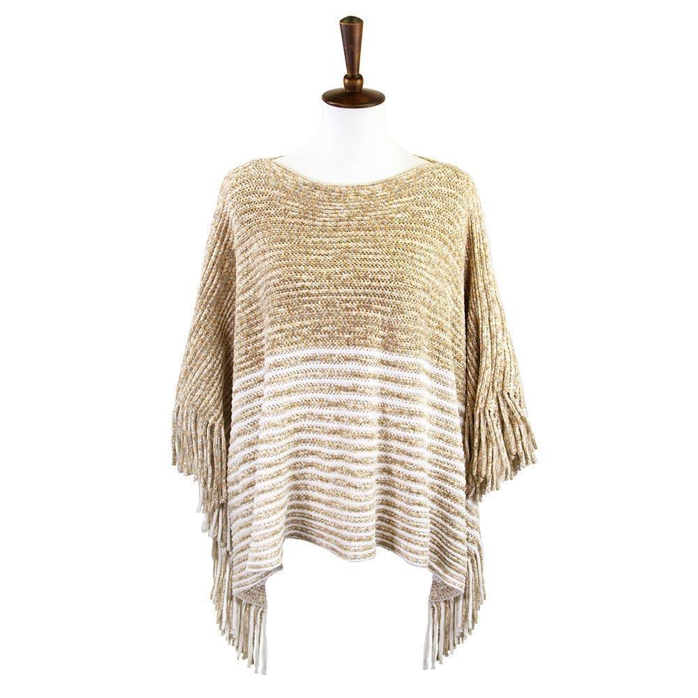 Beige Soft Chenille Top With Fringe - Jewelry Store by Erik Rayo