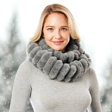 Load image into Gallery viewer, Gray Soft Faux Fur Infinity Scarf
