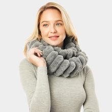 Load image into Gallery viewer, Gray Soft Faux Fur Infinity Scarf
