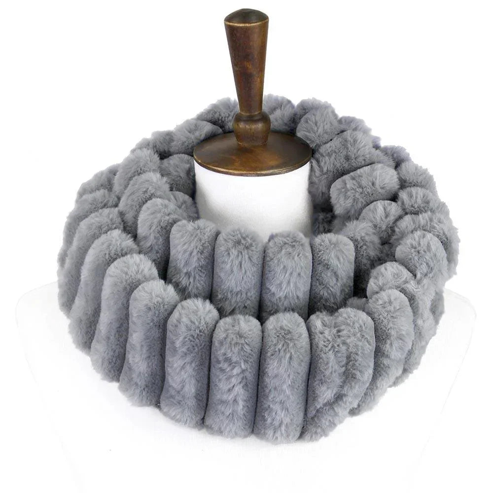 Gray Soft Faux Fur Infinity Scarf - Jewelry Store by Erik Rayo