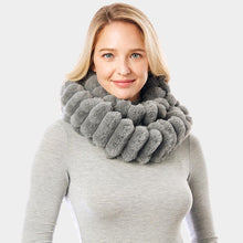 Load image into Gallery viewer, Gray Soft Faux Fur Infinity Scarf
