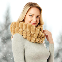 Load image into Gallery viewer, Taupe Soft Faux Fur Infinity Scarf
