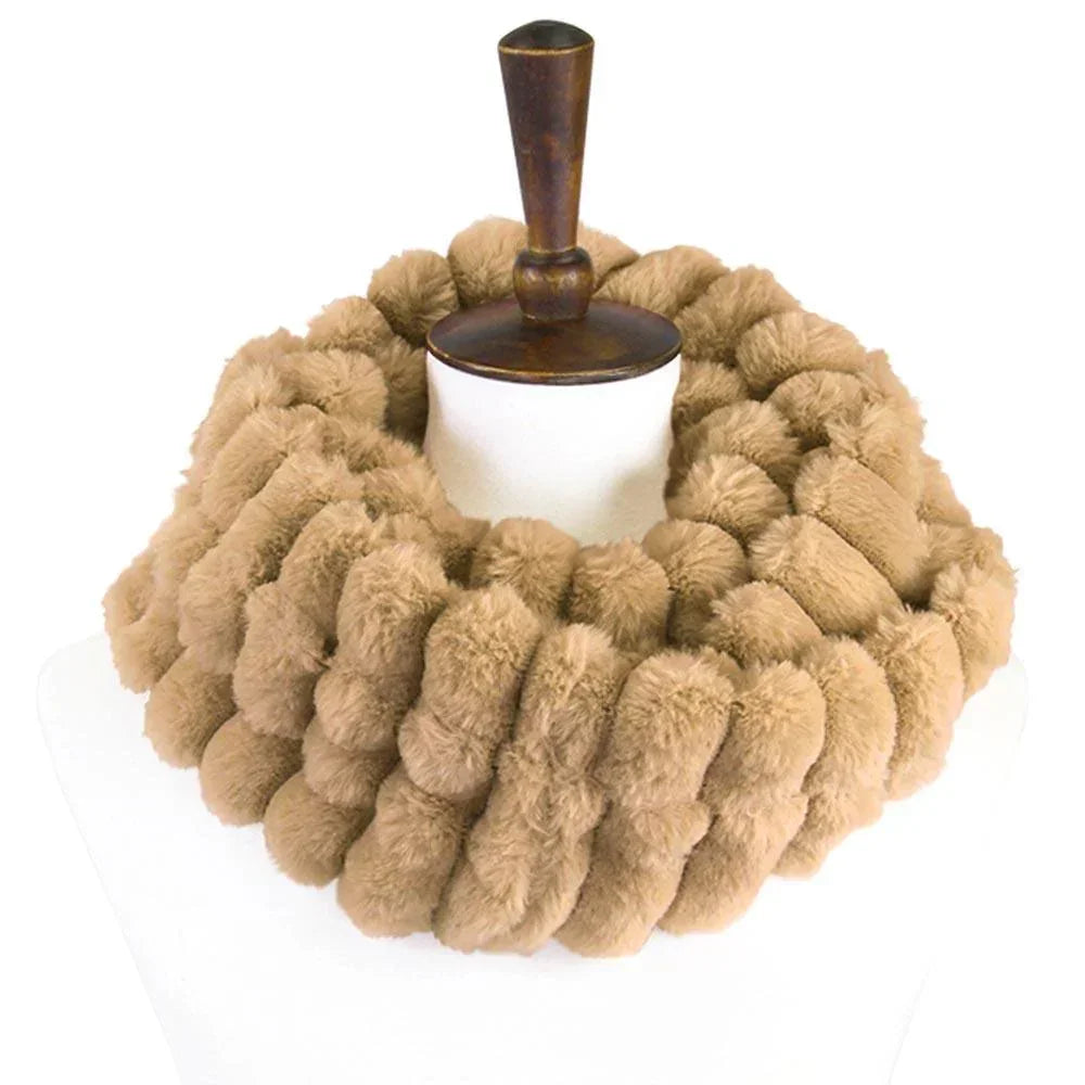 Taupe Soft Faux Fur Infinity Scarf - Jewelry Store by Erik Rayo