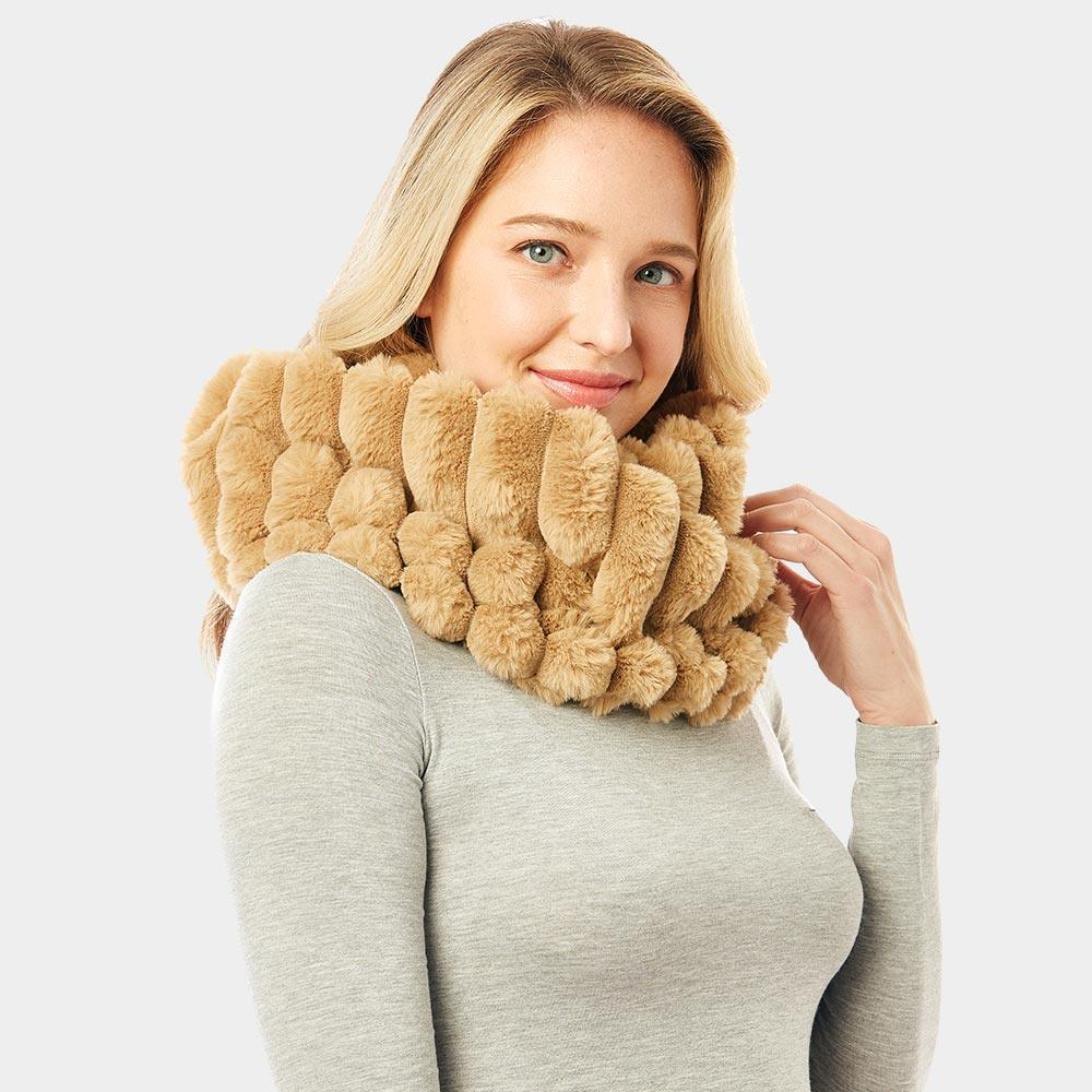 Taupe Soft Faux Fur Infinity Scarf - Jewelry Store by Erik Rayo