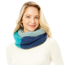 Load image into Gallery viewer, Navy Multi Color Infinity Scarf
